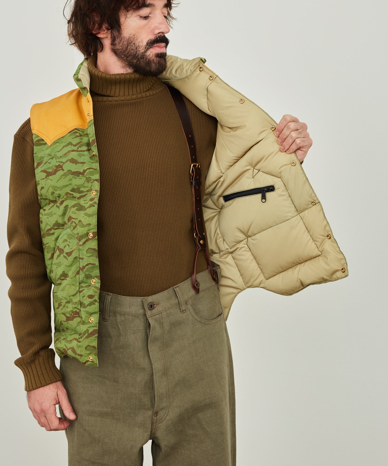 Nigel Cabourn Down Vest Mountain Camo