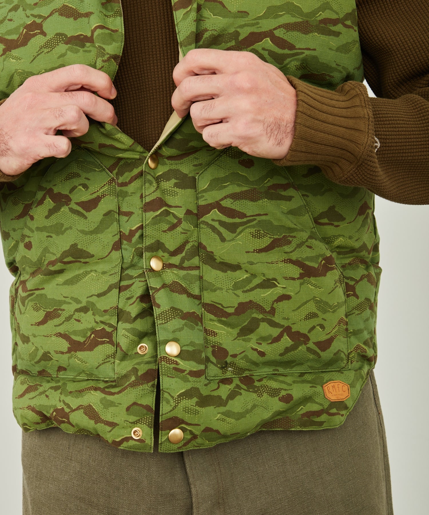 Nigel Cabourn Down Vest Mountain Camo